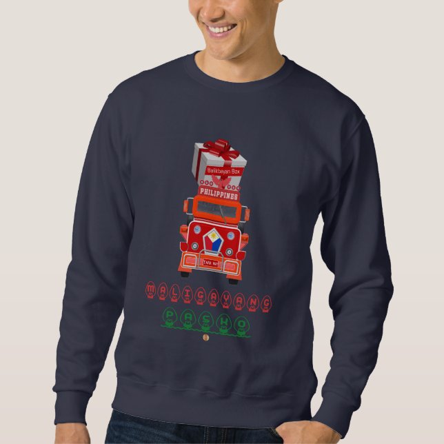 Balikbayan Box on Jeepney, Maligayang Pasko Sweatshirt (Front)