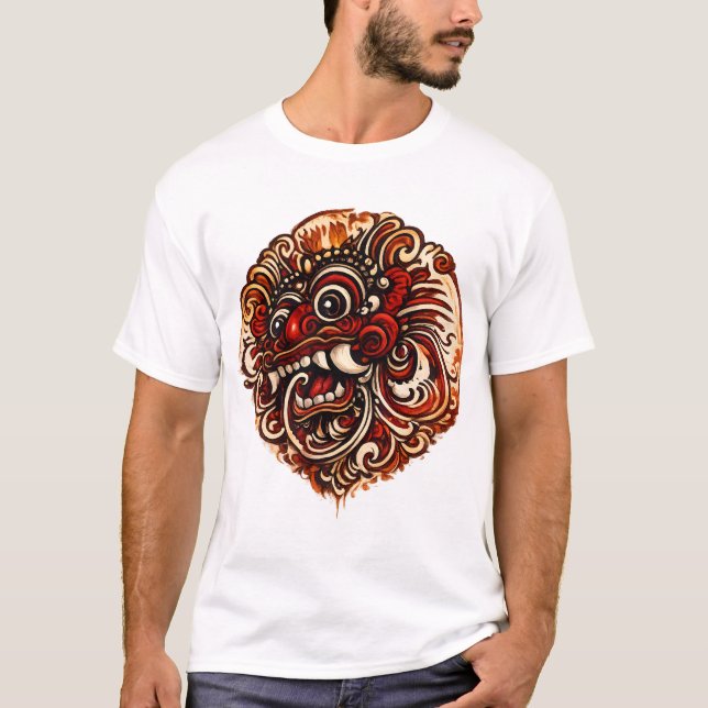 Balinese Barong Illustration T-Shirt (Front)