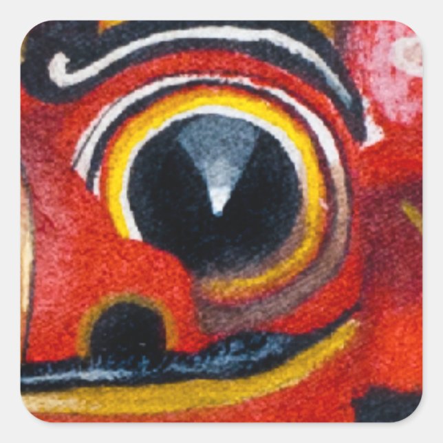 Balinese Barong Square Sticker (Front)