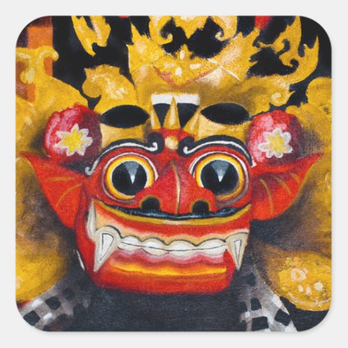 Balinese Barong Square Sticker