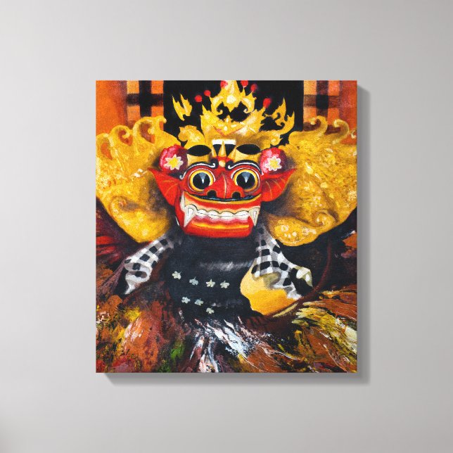 Balinese Barong Wrapped Canvas Print (Front)