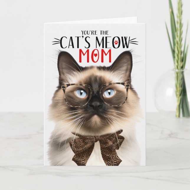 Balinese Cat for Pet Mom on Mother's Day Holiday Card (Front)