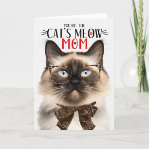 Balinese Cat for Pet Mom on Mother's Day Holiday Card