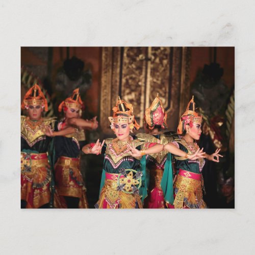 Balinese dance performance postcard