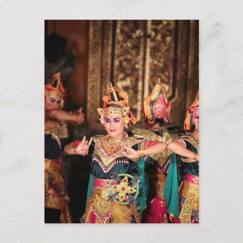 Balinese dance performance postcard