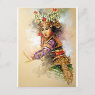 Balinese dancer postcard