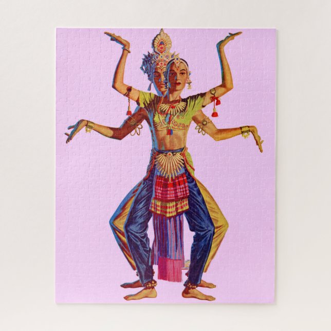 Balinese dancers print jigsaw puzzle (Vertical)