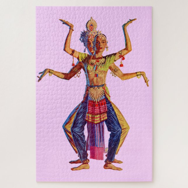 Balinese dancers print jigsaw puzzle (Vertical)