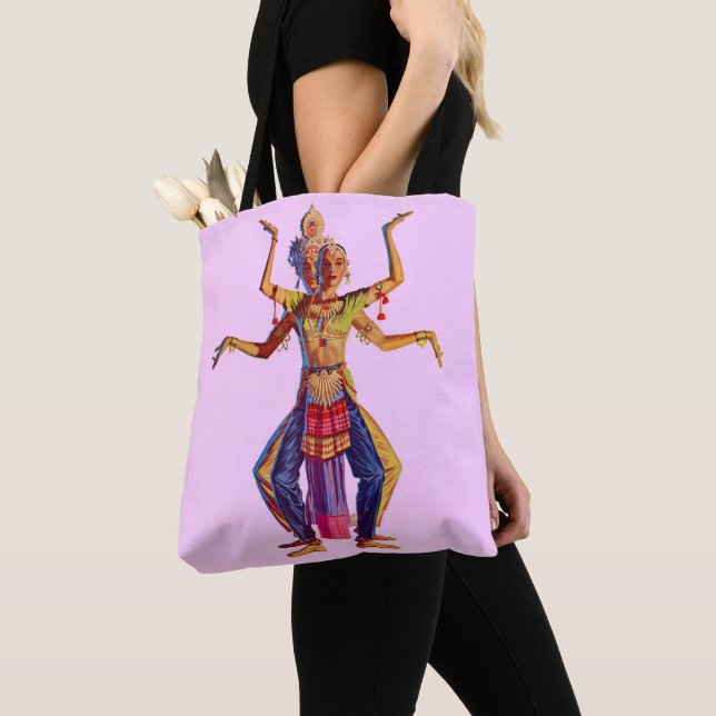 Balinese dancers print tote bag (Close Up)