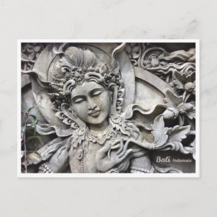 Balinese Goddess Stone Carving Postcard