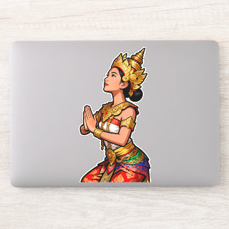 Balinese Legong Dancer Pink Sticker