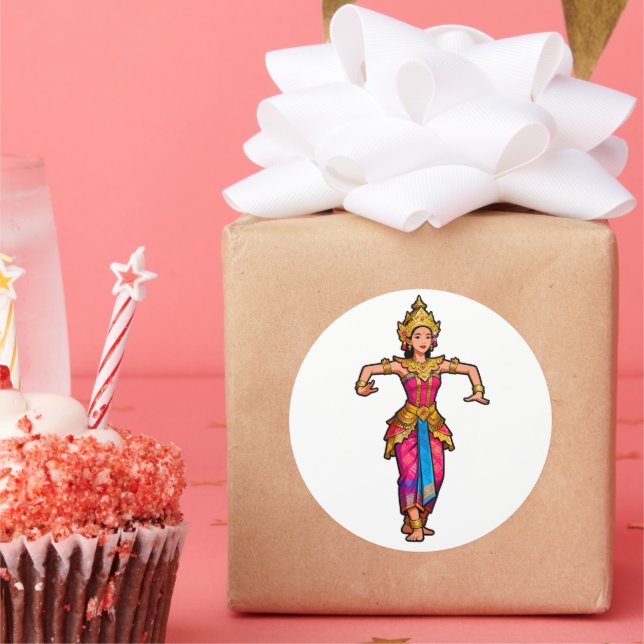 Balinese Legong Dancer Sticker - Vinyl Waterproof  (Party)