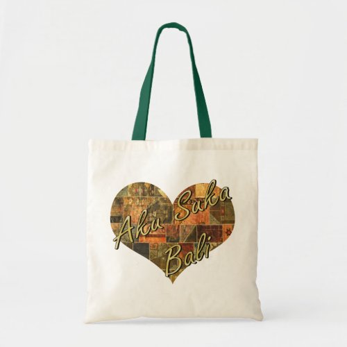 Balinese Patchwork Heart Tote Bag