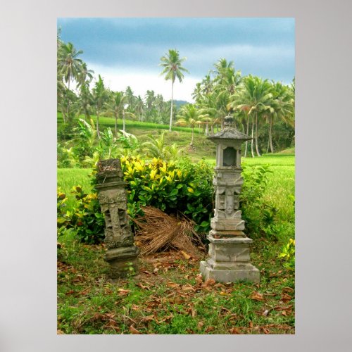 Balinese Rice Field Shrines Poster