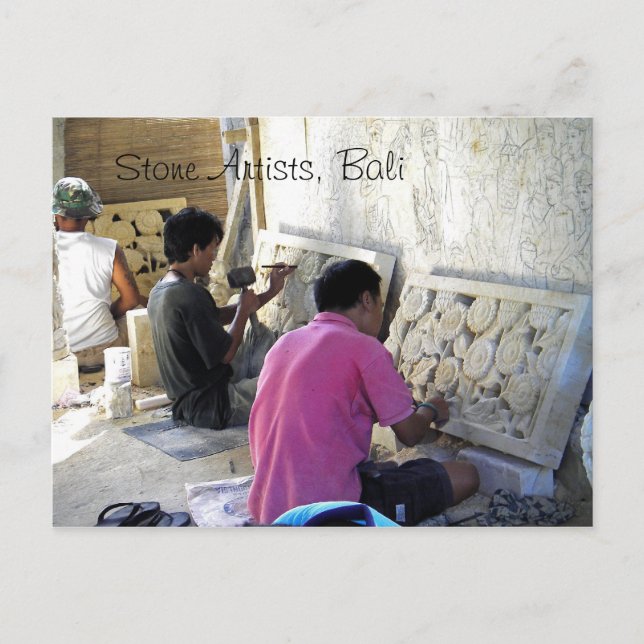 Balinese Stone Cutters Postcard (Front)