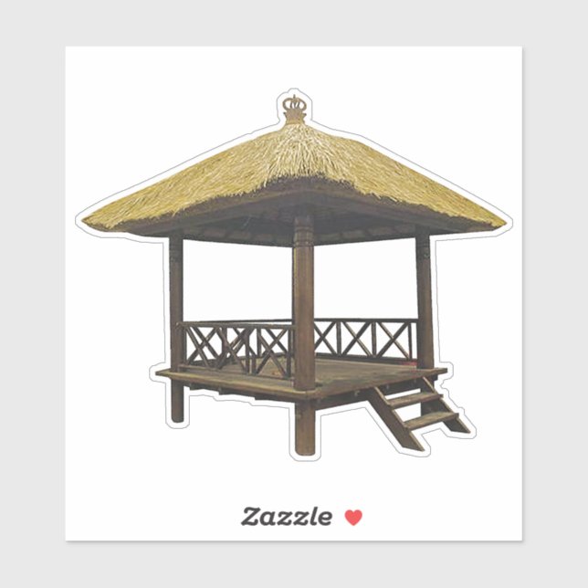 Balinese Thatched Roof Hut Sticker (Sheet)