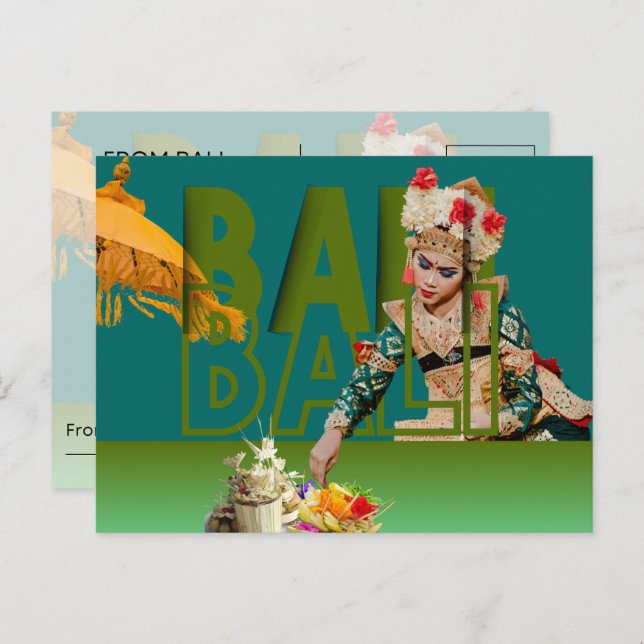 Bali's Grace: A Dancer's Elegance Holiday Postcard (Front/Back)