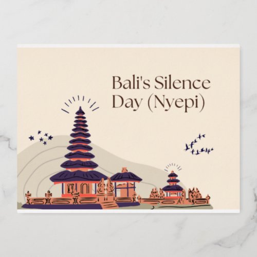 Balis Silence Day Foil Holiday Postcard