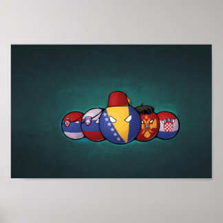 Balkan Countryballs Poster