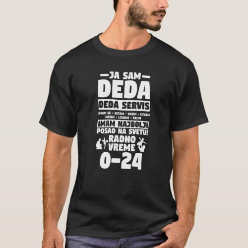 Balkan Dad Grandpa Djed Grandpa Ja Sam Deda Servis T_Shirt