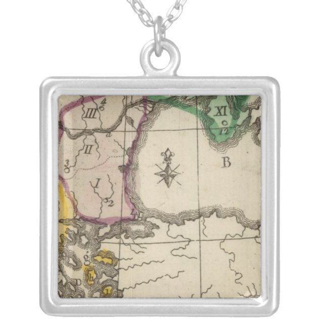 Balkan Peninsula 3 Silver Plated Necklace (Front)