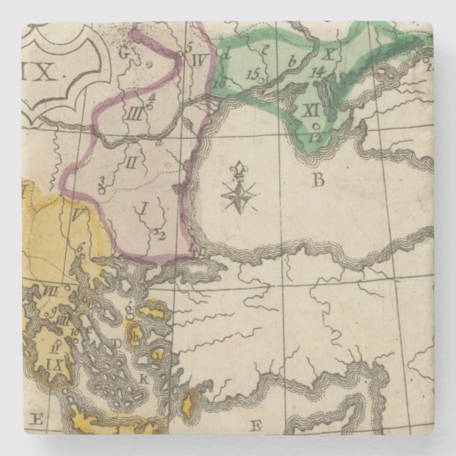 Balkan Peninsula 3 Stone Coaster (Front)