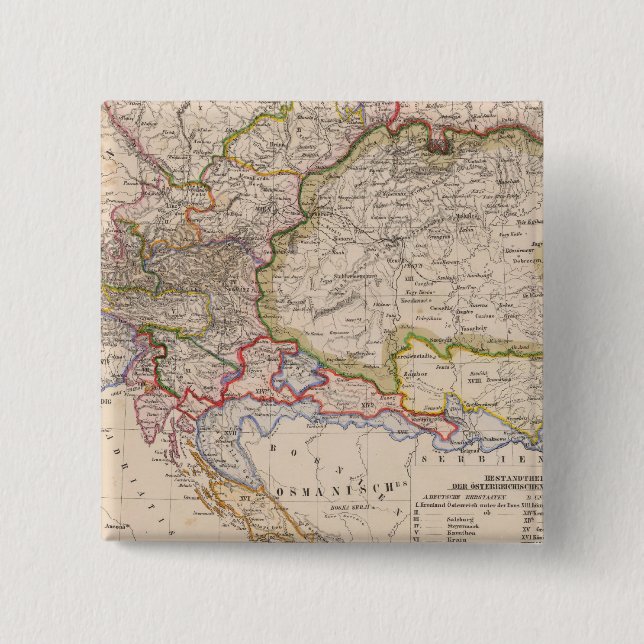 Balkan Peninsula, Austria, Hungary Pinback Button (Front)