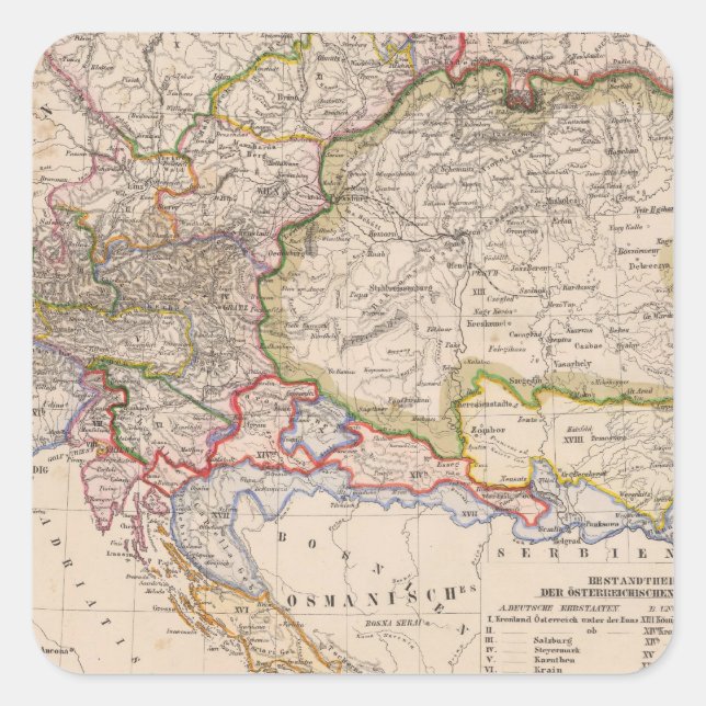 Balkan Peninsula, Austria, Hungary Square Sticker (Front)