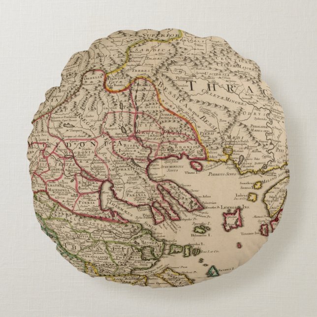 Balkan Peninsula, Greece, Macedonia 3 Round Pillow (Front)