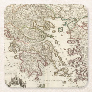 Balkan Peninsula, Greece, Macedonia Square Paper Coaster