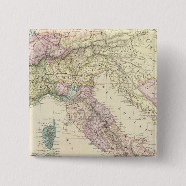 Balkan Peninsula, Italy, Slovenia 2 Pinback Button (Front)