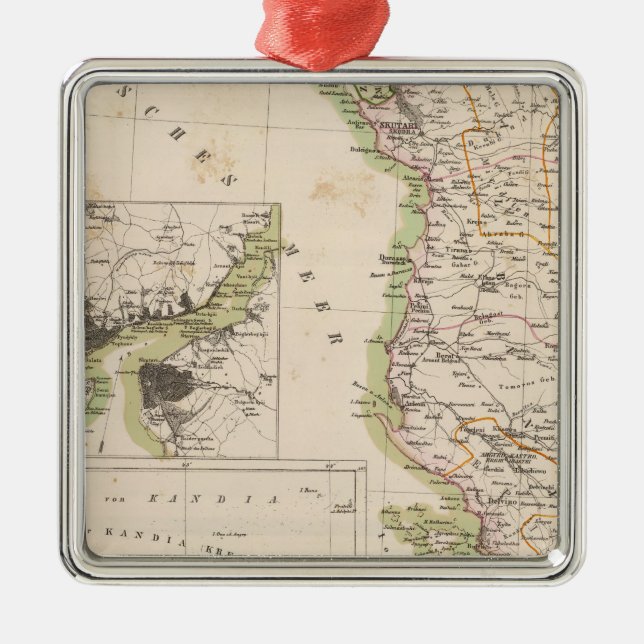 Balkan Peninsula, Turkey, Albania Metal Ornament (Front)