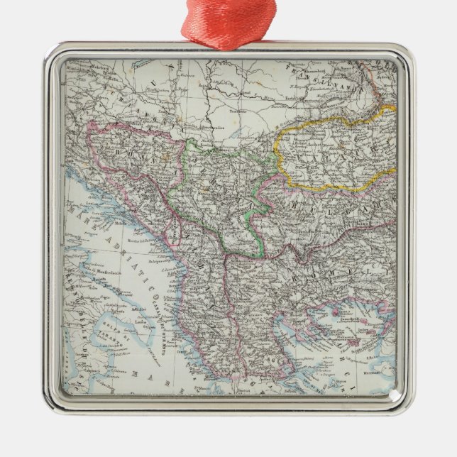 Balkan Peninsula, Turkey, Serbia, Europe Metal Ornament (Front)