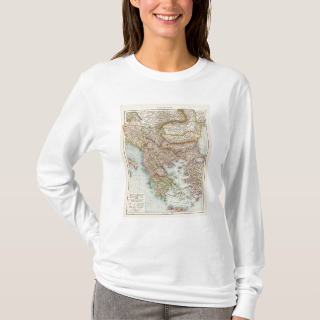 Balkanhalbinsel - Balkan Peninsula Map T-Shirt (Front)