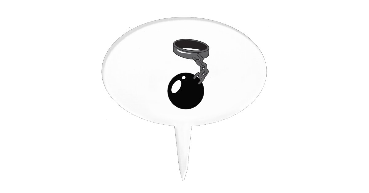 BALL AND CHAIN CAKE TOPPER Zazzle