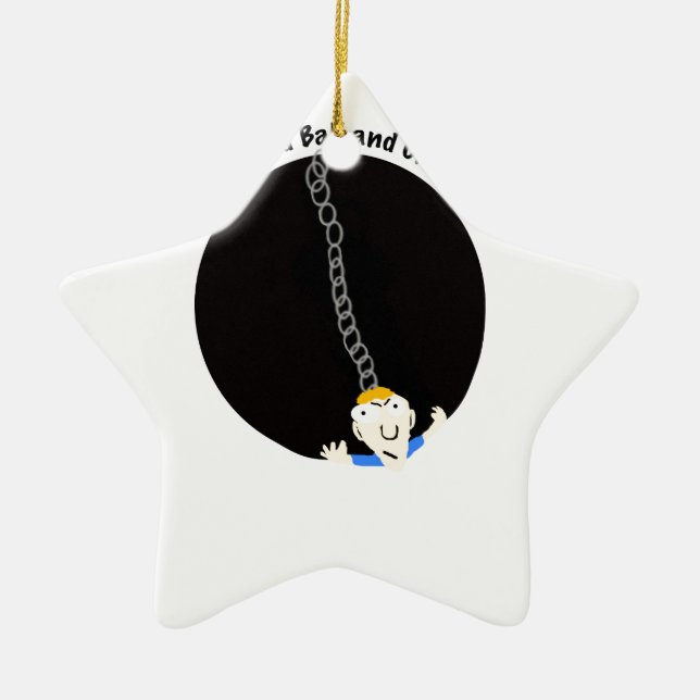 Ball and Chain Ceramic Ornament (Front)