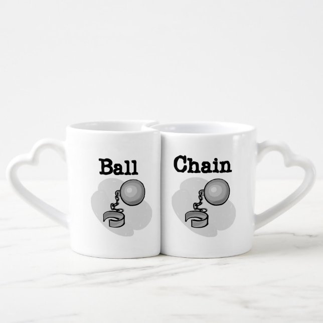 Ball and Chain Lovers Mugs (Back Nesting)