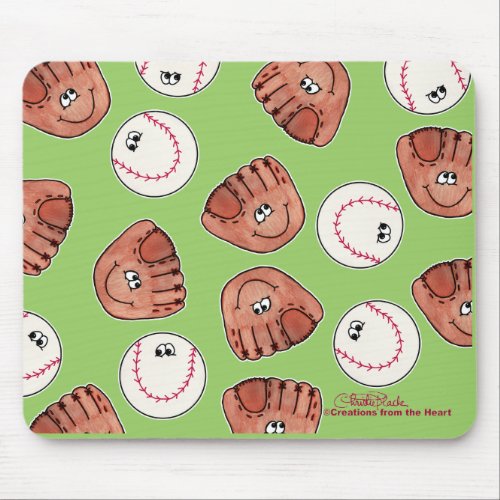 Ball and Glove collage Mouse Pad