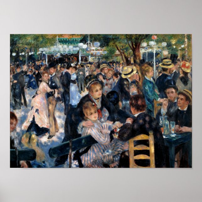 Ball at the Moulin de la Galette, Auguste Renoir Poster (Front)