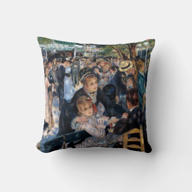 Ball at the Moulin de la Galette, Auguste Renoir Throw Pillow (Front)