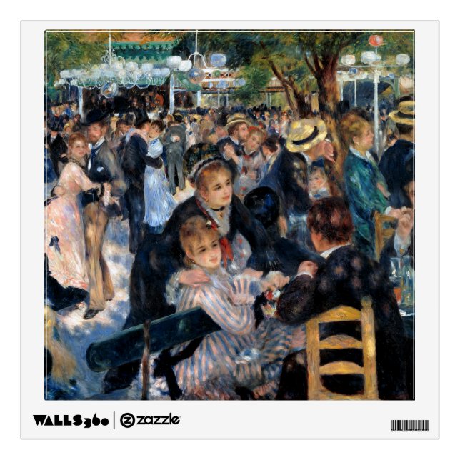 Ball at the Moulin de la Galette, Auguste Renoir Wall Decal (Front)