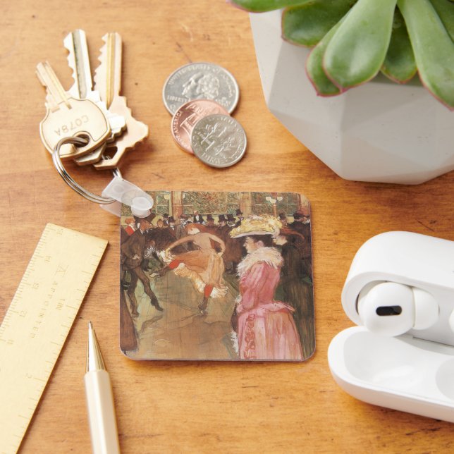 Ball at the Nightclub by Toulouse Lautrec Keychain (Desk)