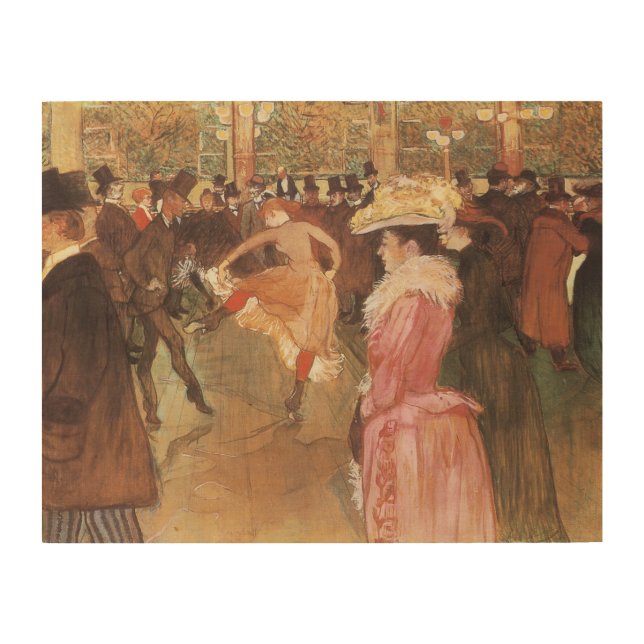 Ball at the Nightclub by Toulouse Lautrec Wood Wall Art (Front)
