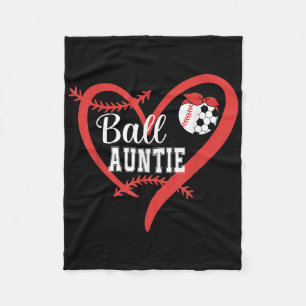 Ball Auntie Baseball Soccer Player Heart Love _1 Fleece Blanket