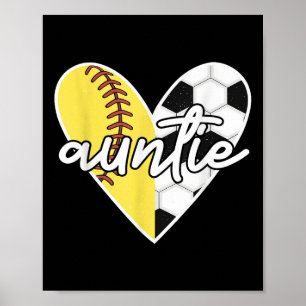 Ball Auntie Softball Soccer Mama Player Poster
