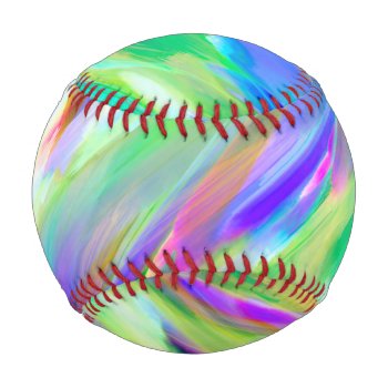 Ball Baseball Colorful Digital Art Splashing by Medusa81 at Zazzle