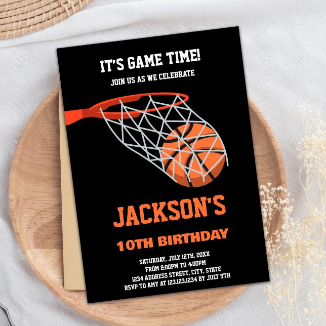 Ball Basket Basketball Birthday Invitations (Ball Basket Basketball Birthday Invitations)