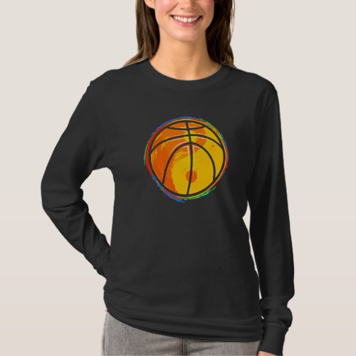 Ball Basketball Player  Yin Yang Graphic Basketbal T_Shirt