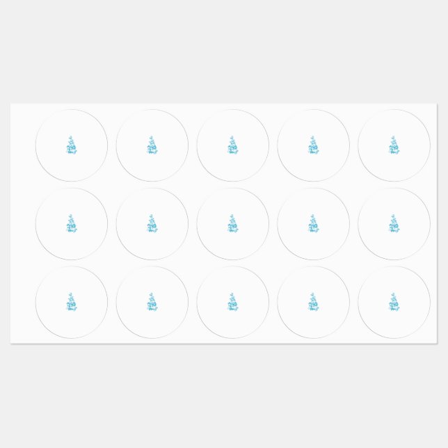 Ball Blue, Medium Turquoise decorative design Labels (Sheet)