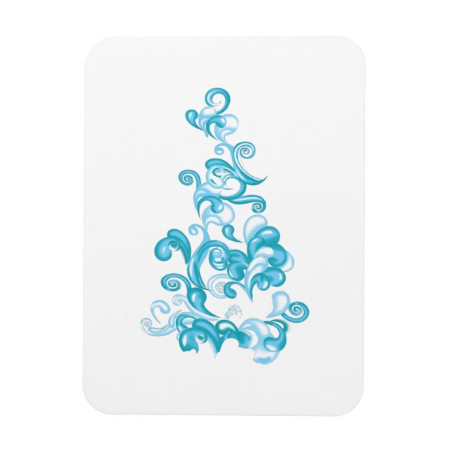 Ball Blue, Medium Turquoise decorative design Magnet (Vertical)